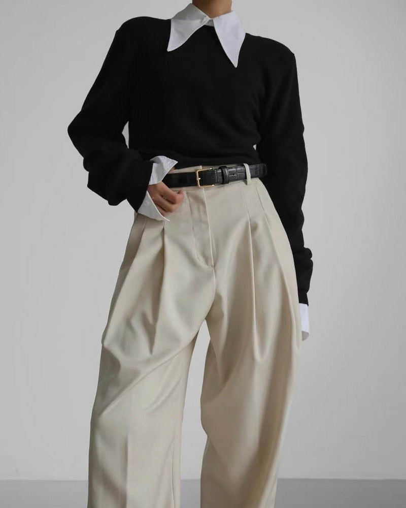 TAMSIN PLEATED TROUSERS IVORY