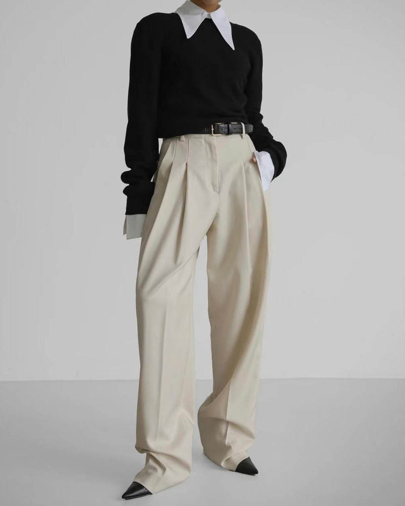 TAMSIN PLEATED TROUSERS IVORY