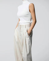 TAMSIN PLEATED TROUSERS IVORY