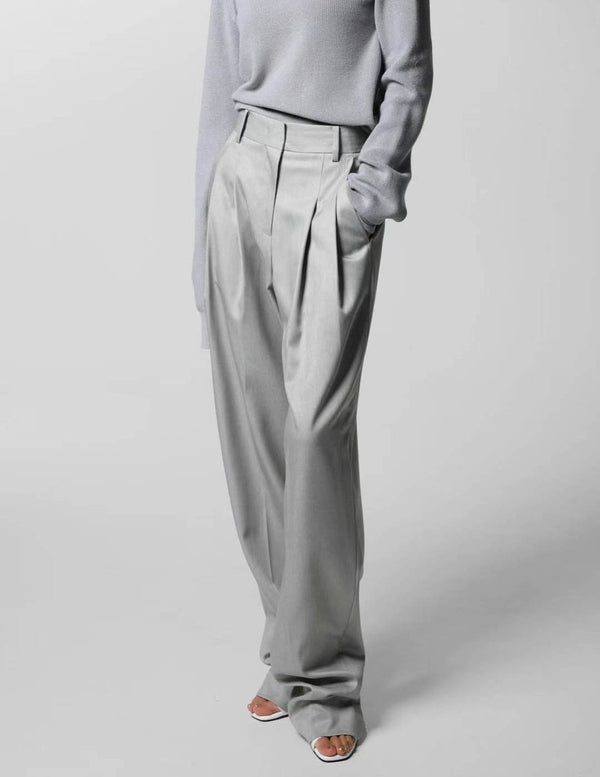 TAMSIN PLEATED TROUSERS SOFT GREY