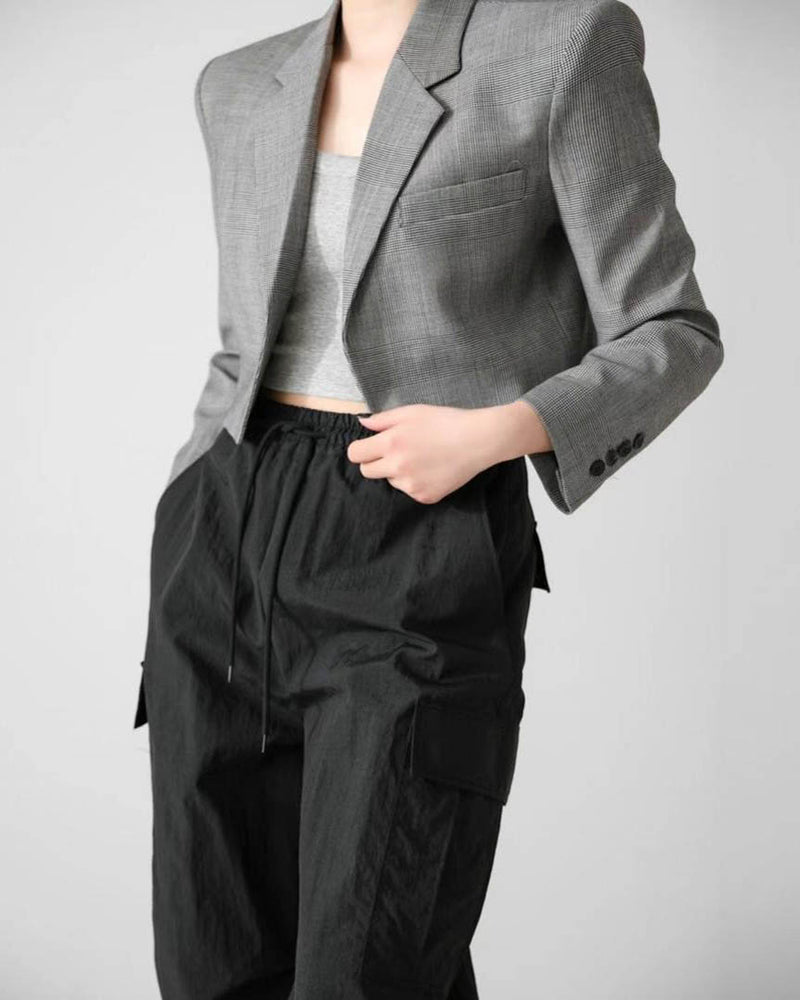 Sanna NY Check crop blazer