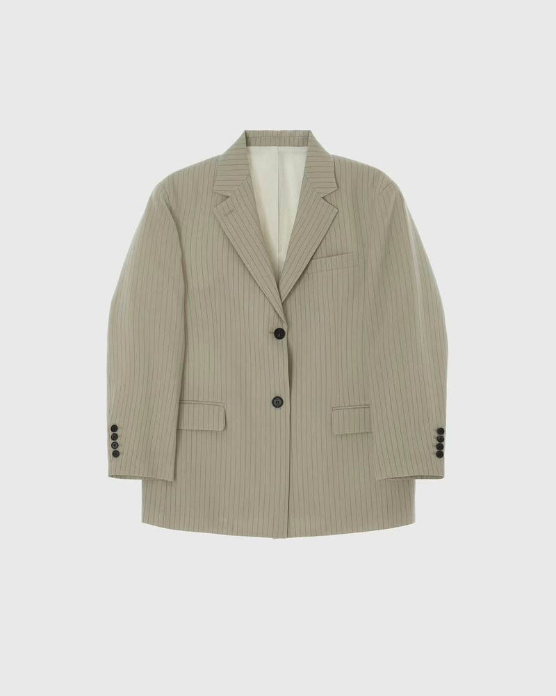 ZOOEY PINSTRIPE BLAZER BEIGE