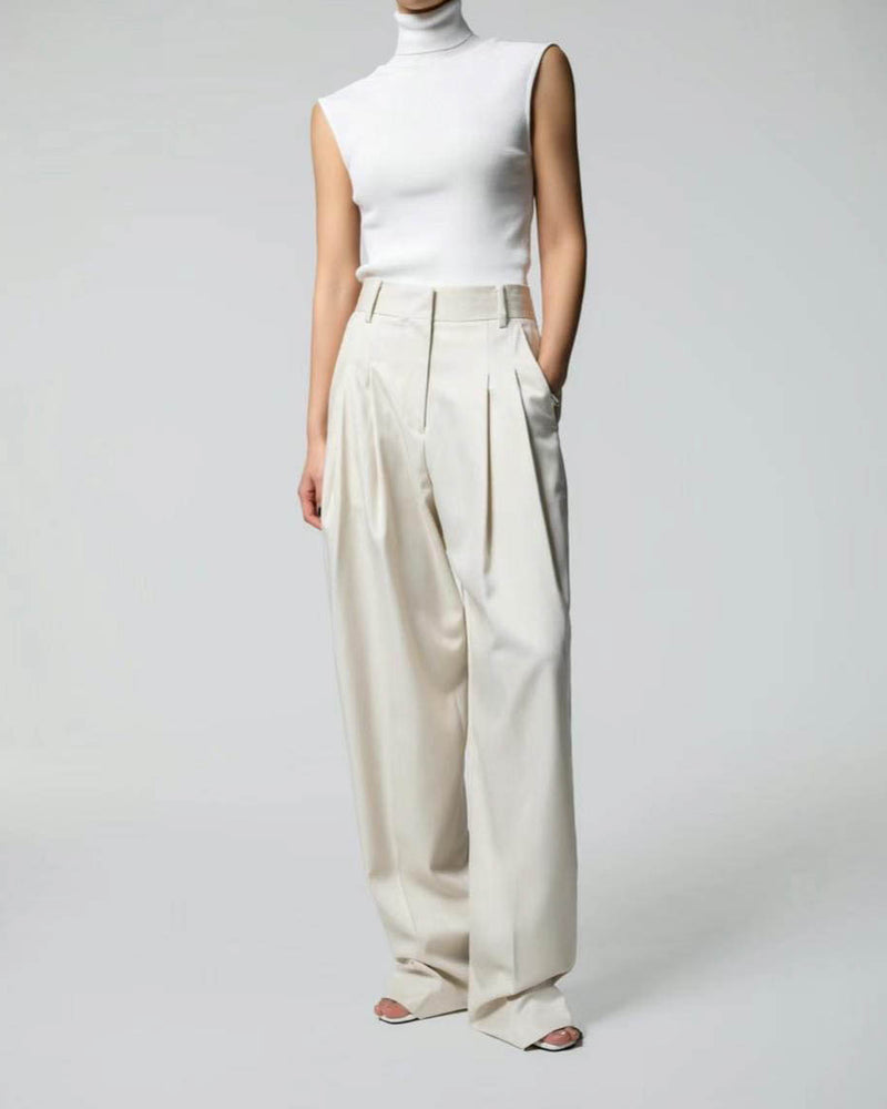 TAMSIN PLEATED TROUSERS IVORY