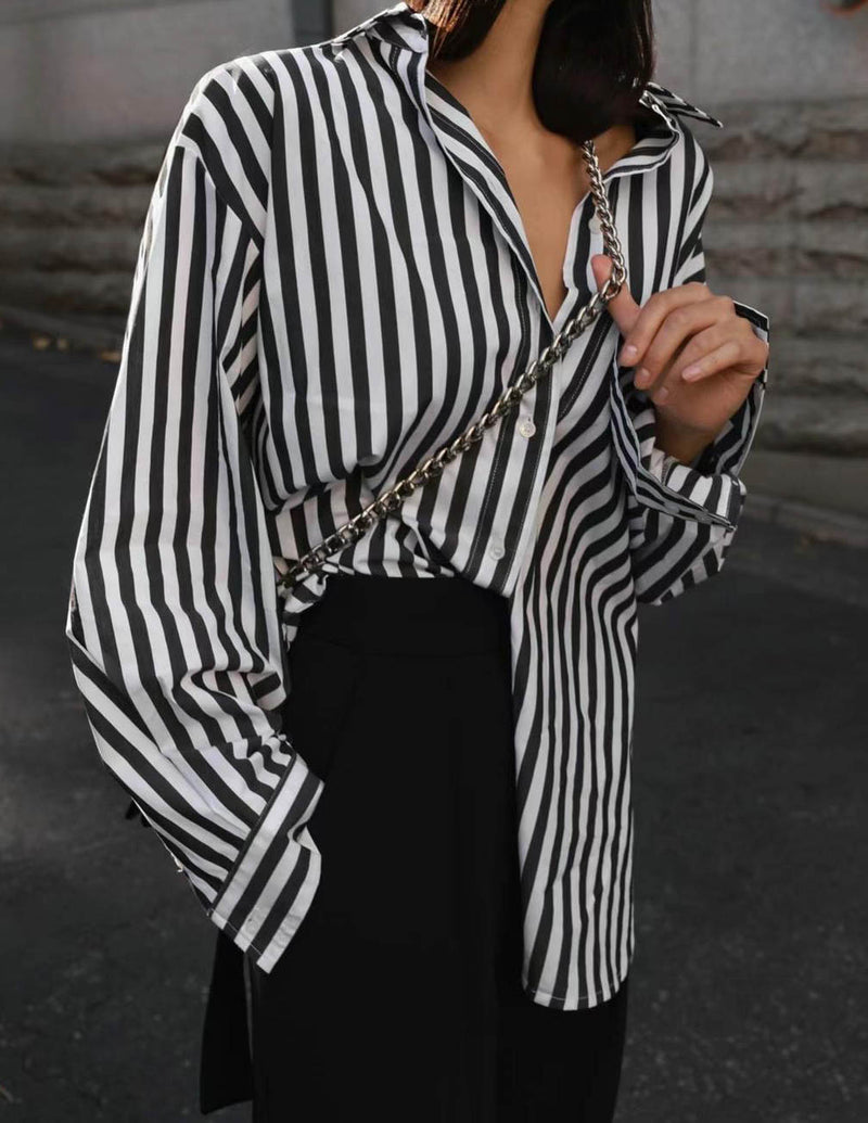 BOLD STRIPE BUTTON DOWN SHIRT