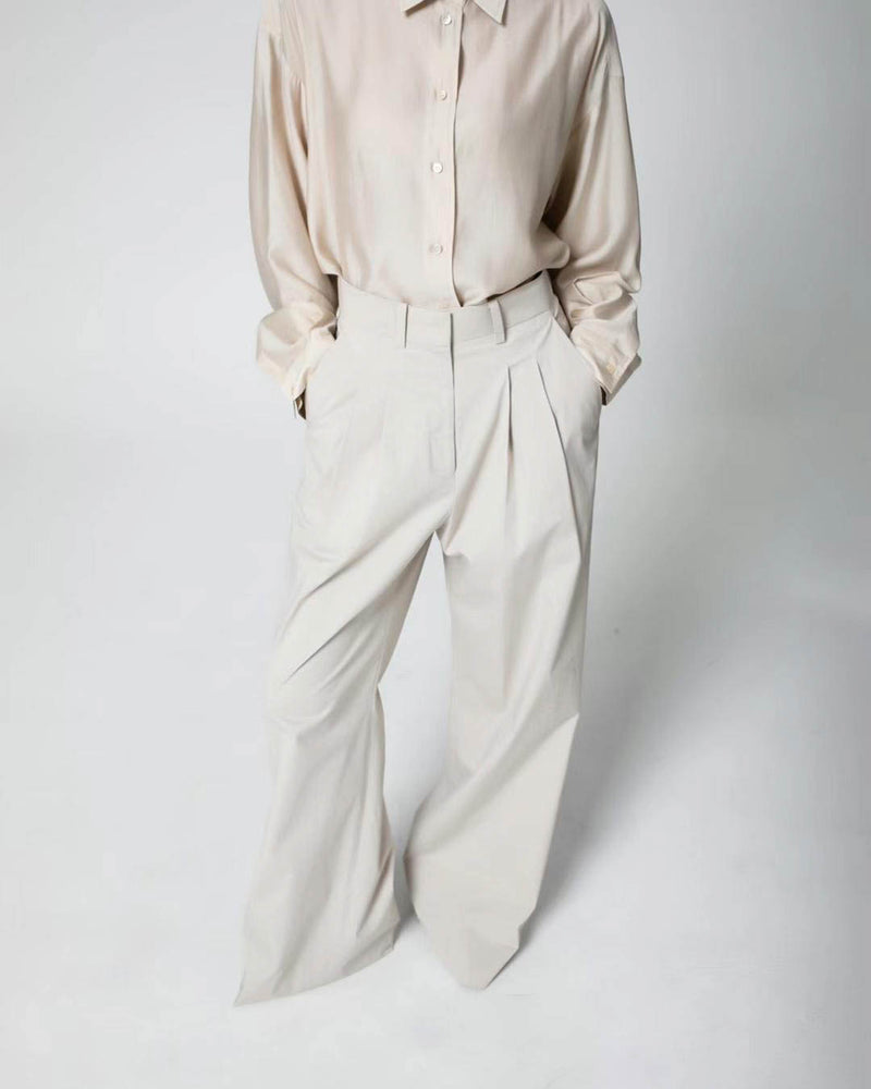 TAMSIN PLEATED TROUSERS IVORY