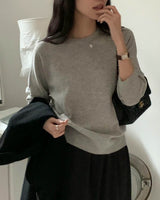 MARLED LIGHTWEIGHT WOOL BLEND KNIT GREY