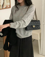MARLED LIGHTWEIGHT WOOL BLEND KNIT GREY