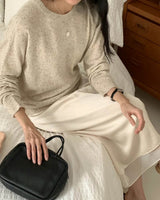 MARLED LIGHTWEIGHT WOOL BLEND KNIT ECRU
