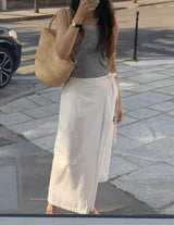 TIE DETAIL MIDI SKIRT