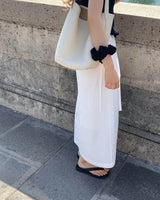 TIE DETAIL MIDI SKIRT