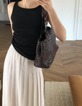 PLEATED MIDI SKIRT IVORY