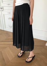 PLEATED MIDI SKIRT BLACK