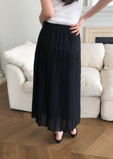 PLEATED MIDI SKIRT BLACK