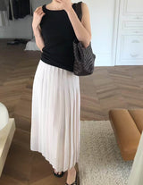 PLEATED MIDI SKIRT IVORY