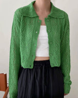 SANNA NY POINTELLE CARDIGAN KELLY GREEN