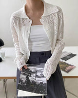 POINTELLE CARDIGAN IVORY