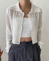 POINTELLE CARDIGAN IVORY