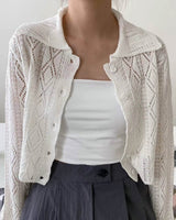 POINTELLE CARDIGAN IVORY