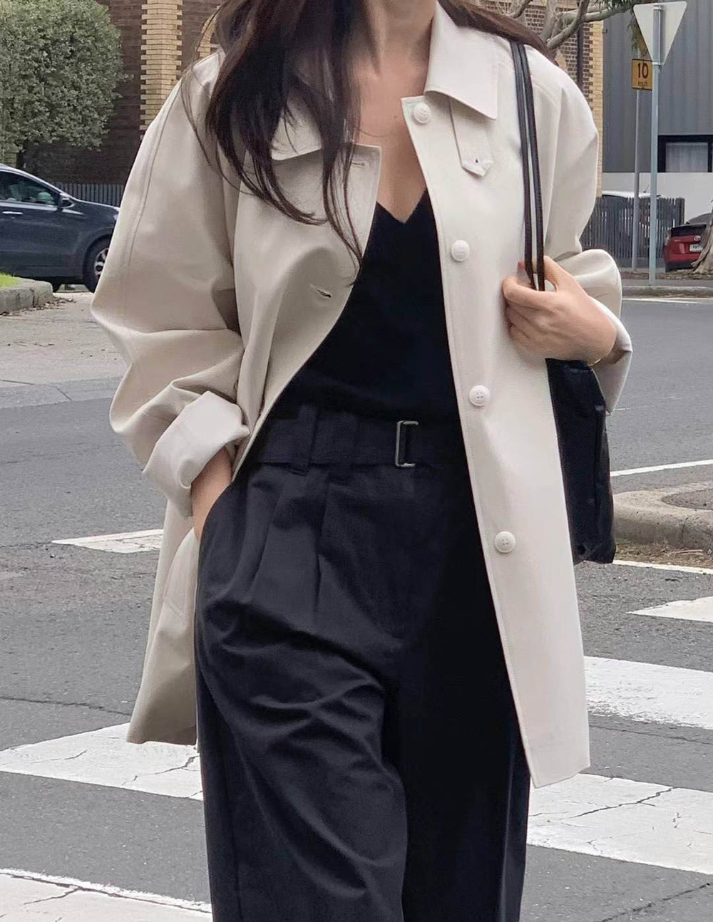 KALIN SHORT TRENCH LIGHT BEIGE – SANNA New York