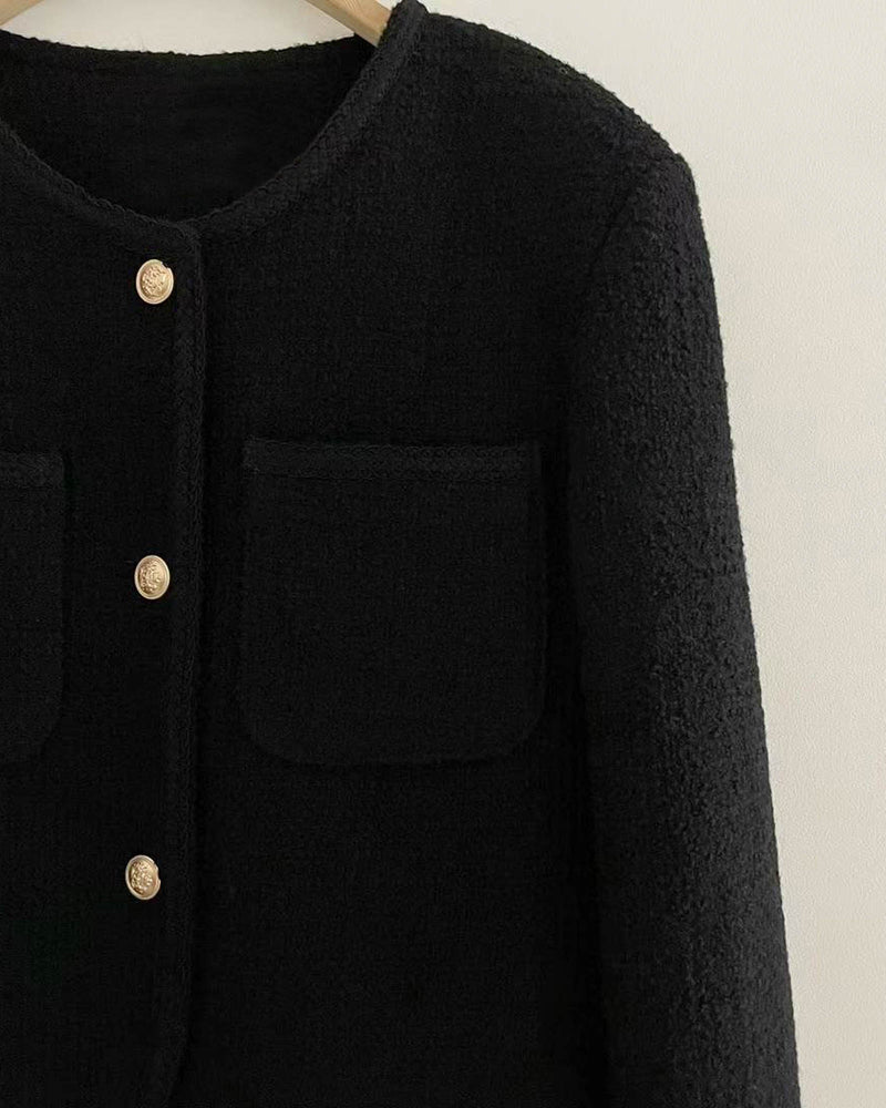 MATIN WOOL TWEED BLAZER BLACK