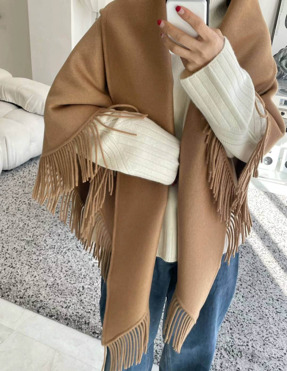 WOOL FRINGE SHAWL – SANNA New York
