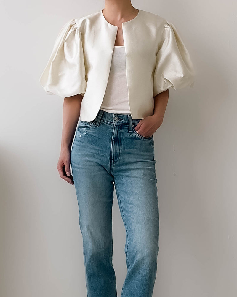 JULIE SILK BLEND JACKET IVORY