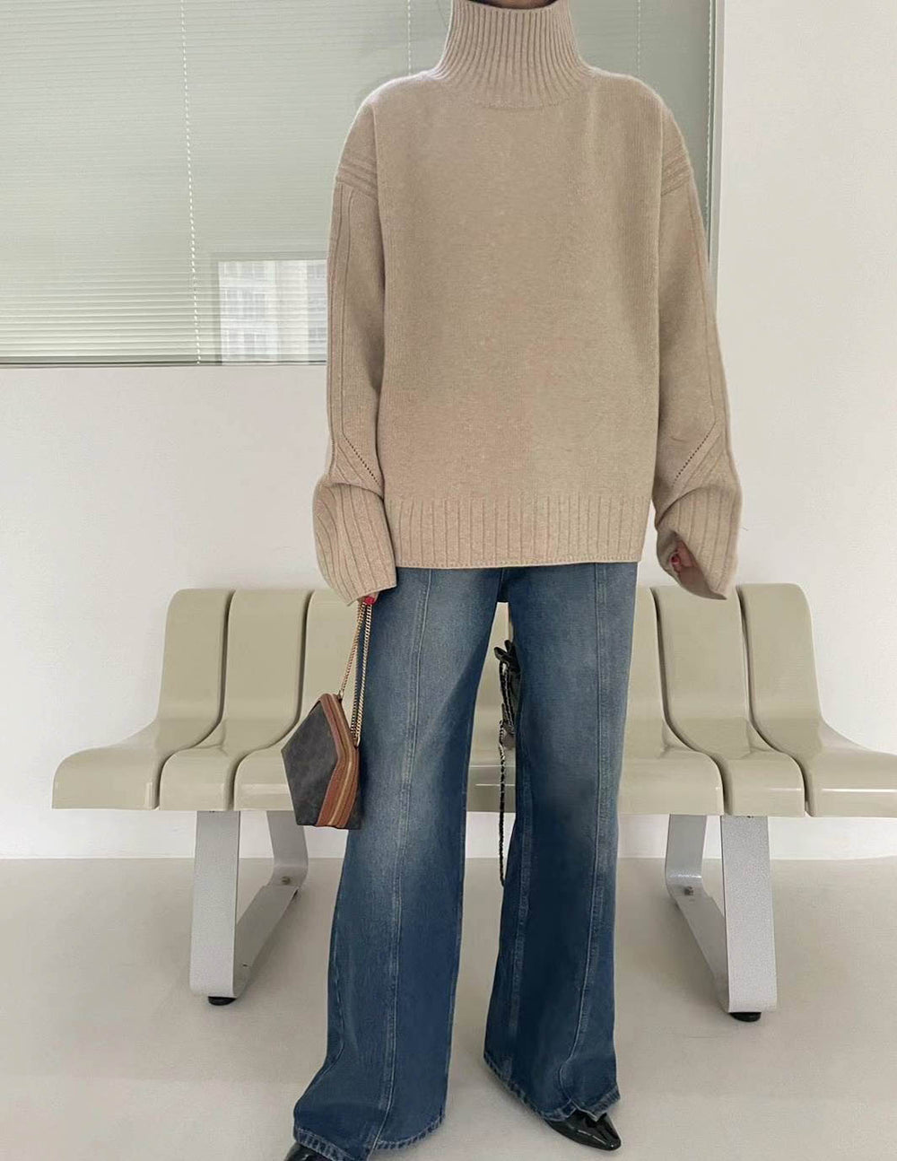 MARIS CASHMERE BLEND KNIT SOFT BEIGE – SANNA New York