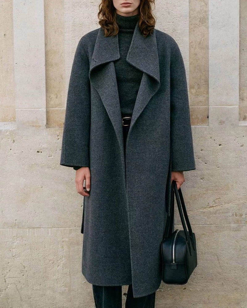 CHIARA WOOL CASHMERE OVERCOAT CHARCOAL