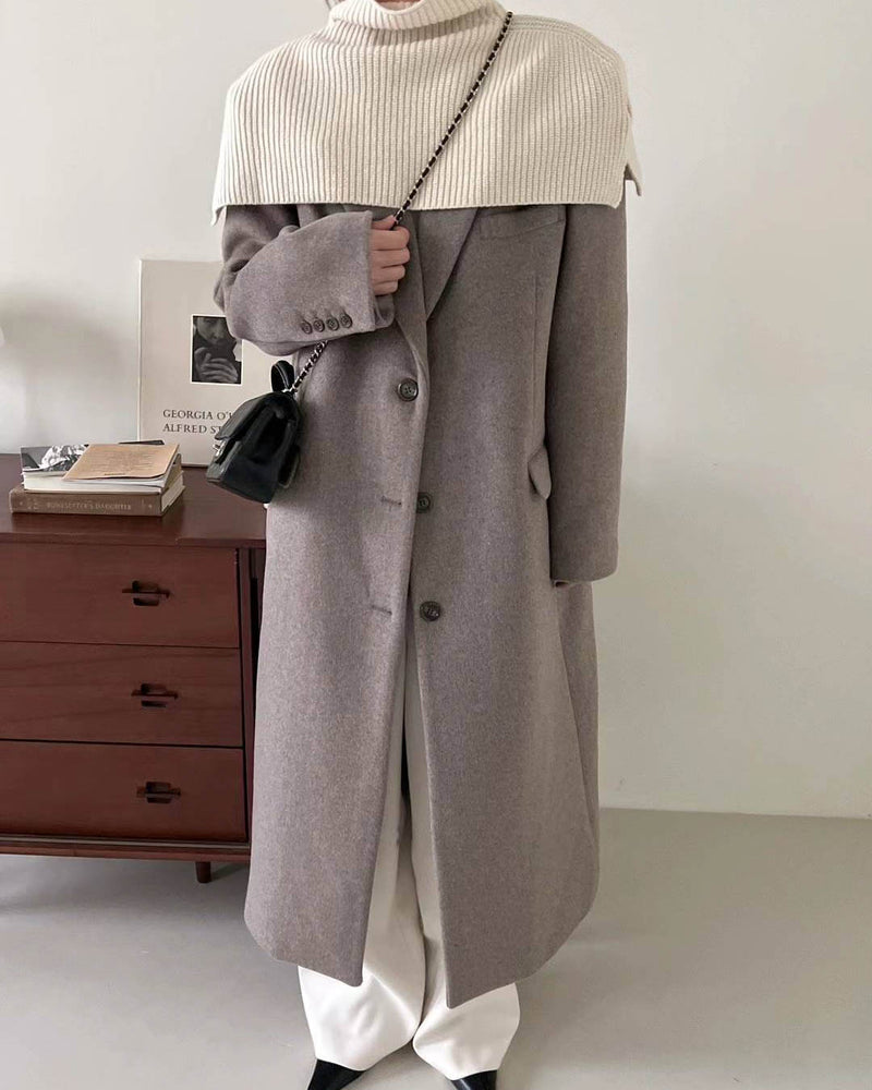 BEATRICE WOOL OVERCOAT BEIGE GREY