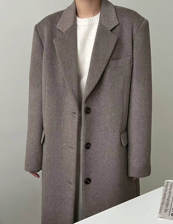 BEATRICE WOOL OVERCOAT BEIGE GREY