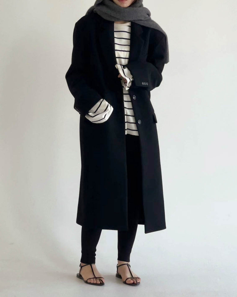 ARWYN WOOL CASHMERE COAT BLACK