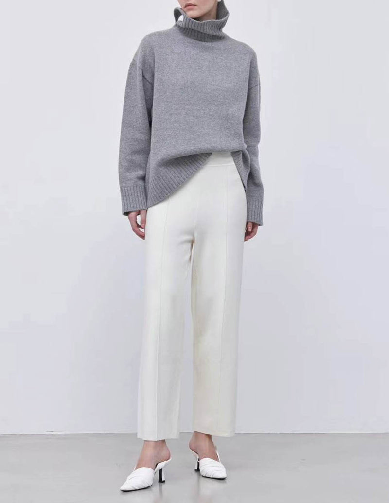 KASIA HIGH NECK KNIT SOFT GREY