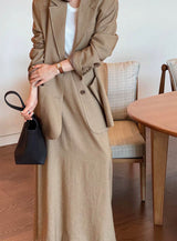 LINEN SKIRT WITH WRAP OVERLAY