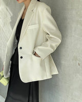ELINOR WOOL SILK BLAZER IVORY