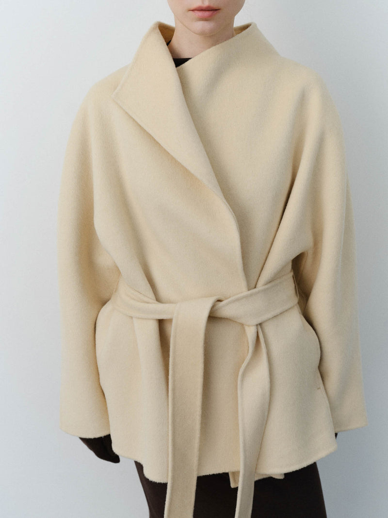 AVERY COAT WITH SCARF IVORY