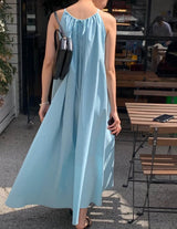 SWING HALTER DRESS BLUE