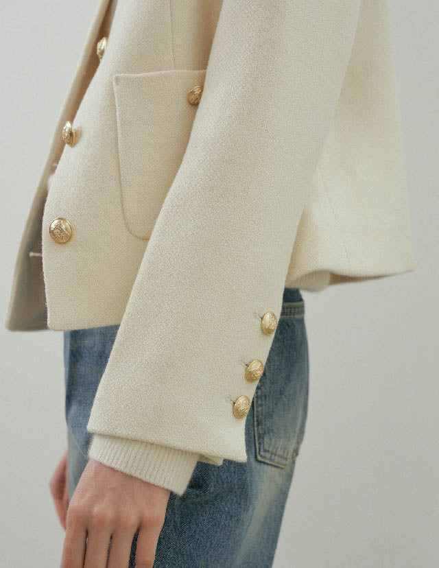 MATIN WOOL TWEED BLAZER IVORY