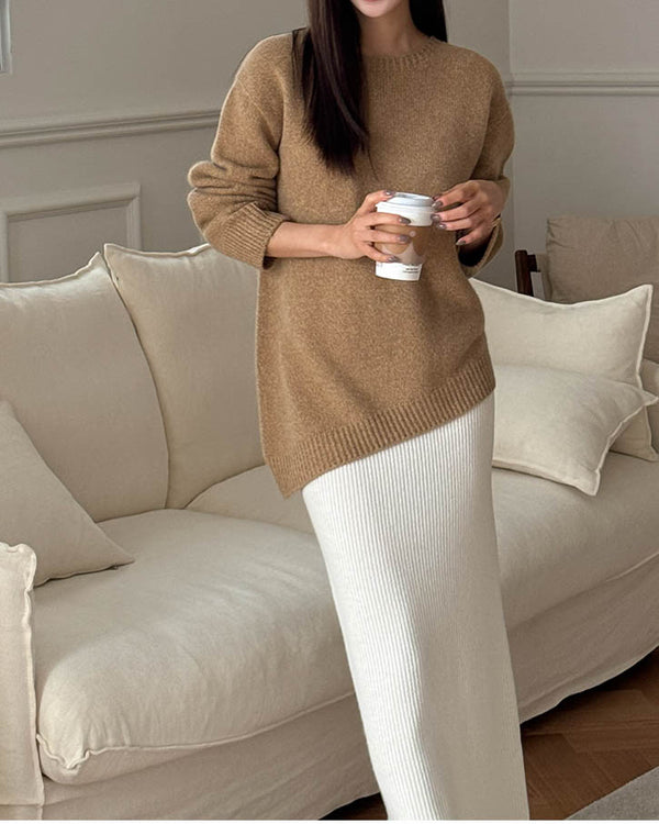 Sanna NY Asymmetric Crew Camel