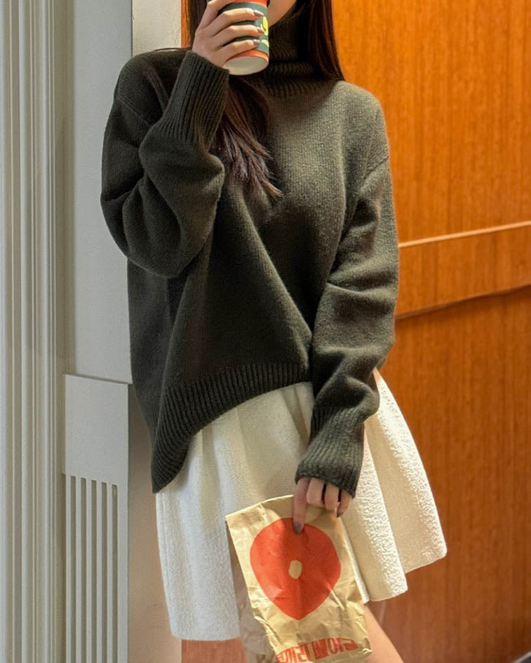 MARE WOOL TURTLENECK HUNTER GREEN