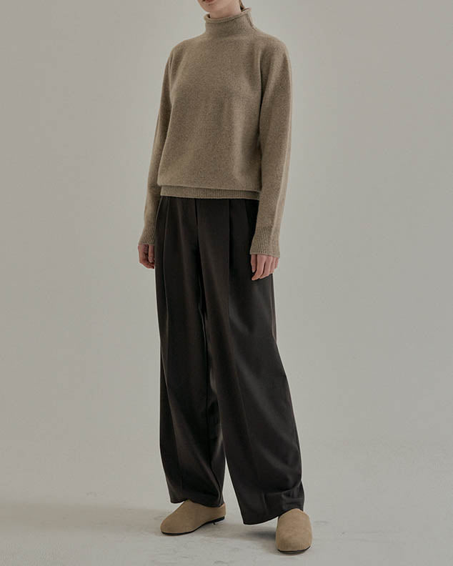 DILA SOFT WOOL MOCK TURTLENECK MOCHA