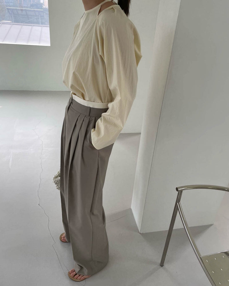Layered Waistband Trousers