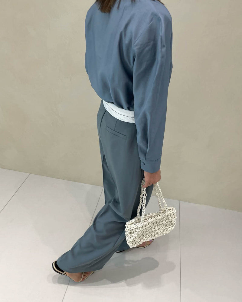 SEAMED WAISTBAND TROUSERS GRAPHITE