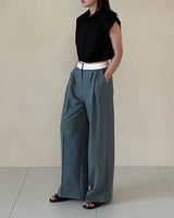 SEAMED WAISTBAND TROUSERS GRAPHITE