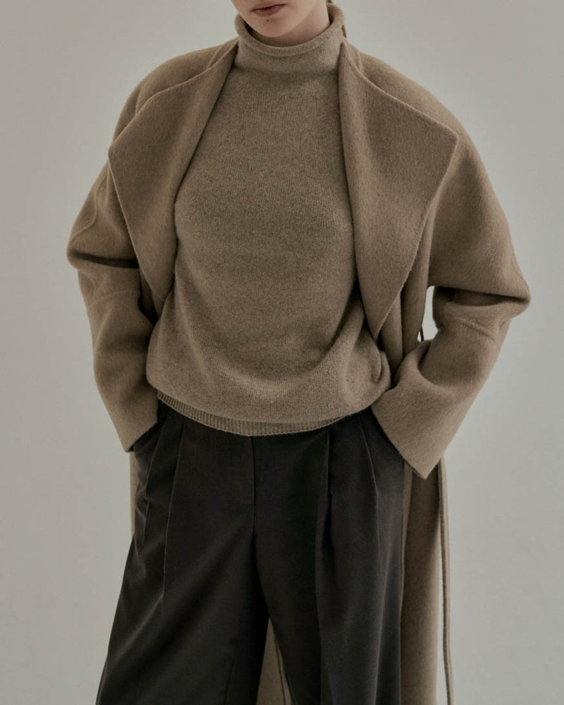 DILA SOFT WOOL MOCK TURTLENECK MOCHA