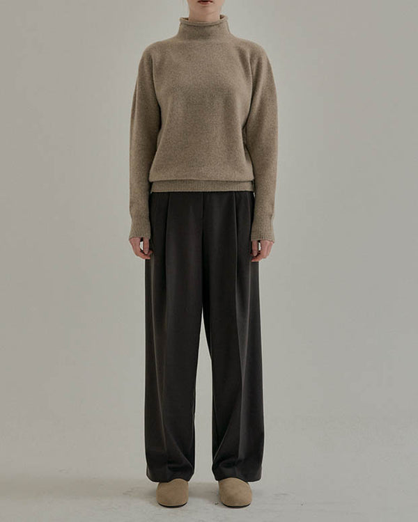 DILA SOFT WOOL MOCK TURTLENECK MOCHA