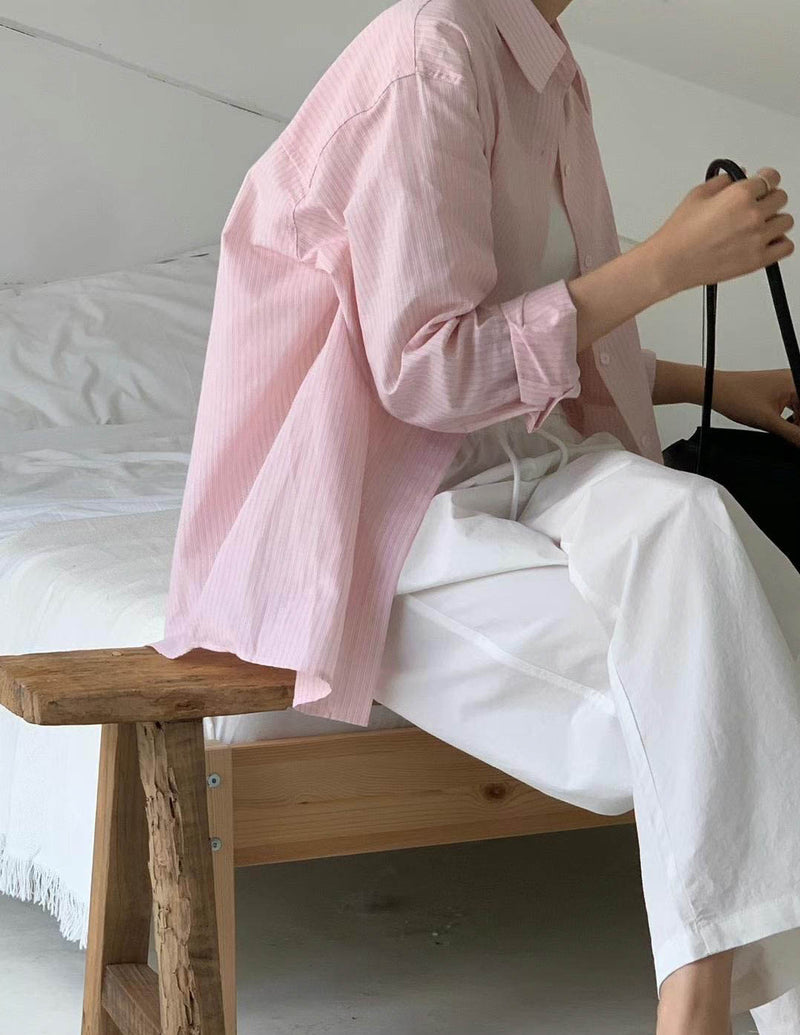 SADIE LINEN BLEND SHIRT PINK