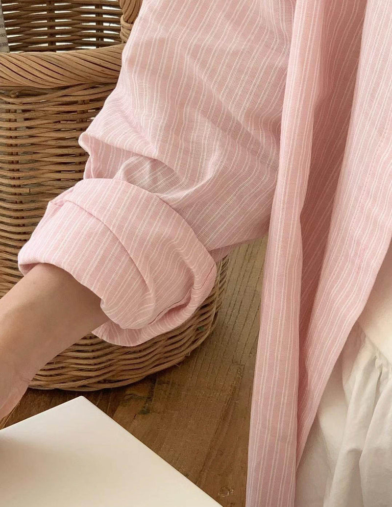 SADIE LINEN BLEND SHIRT PINK