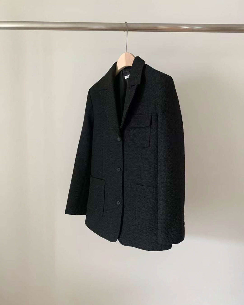 KOS TWEED BLAZER BLACK