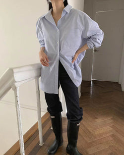 SANNA NY CLASSIC RELAXED PINSTRIPE SHIRT