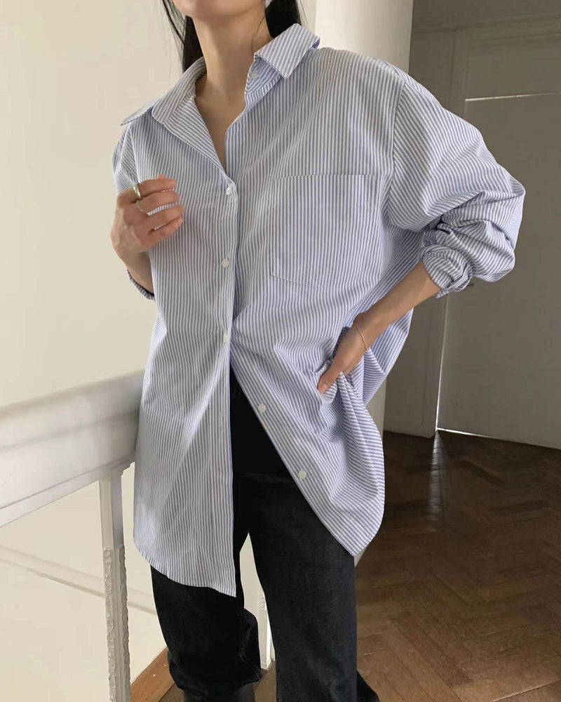 CLASSIC RELAXED PINSTRIPE SHIRT